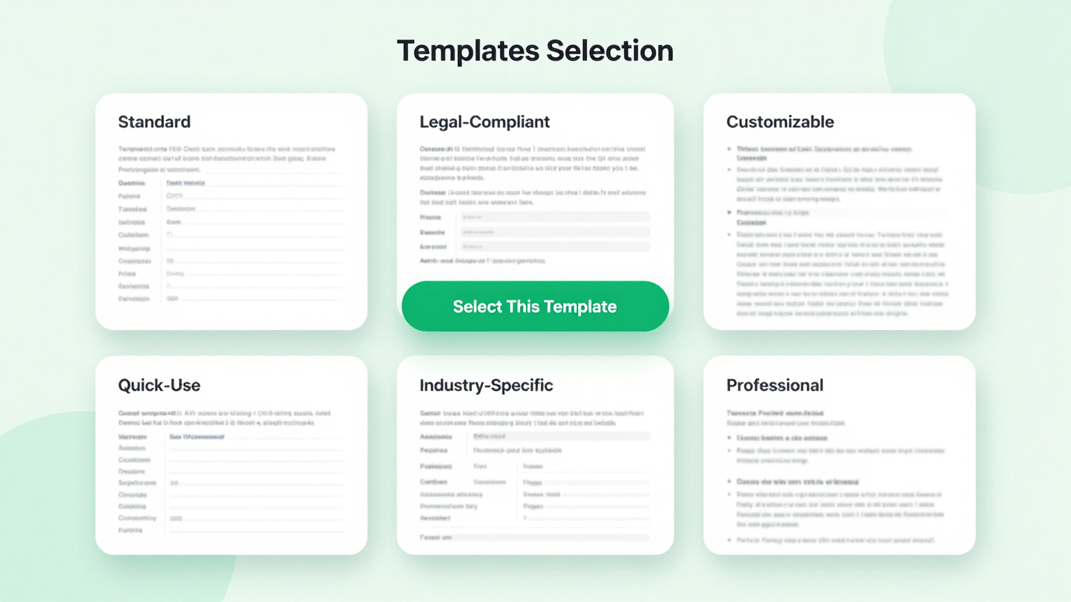 Template Selection Feature