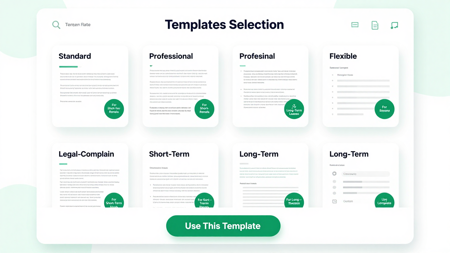 Template Selection Feature
