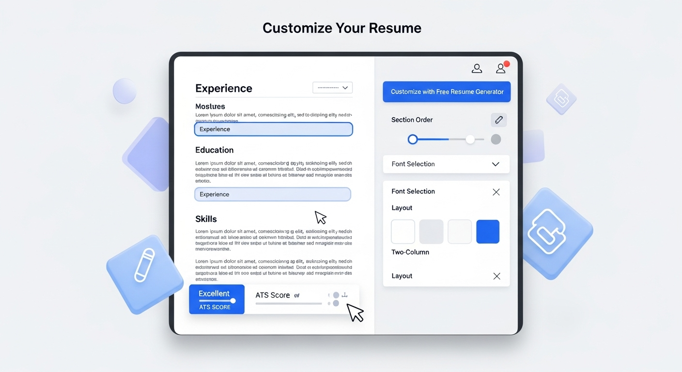 Customize resume sections and layout