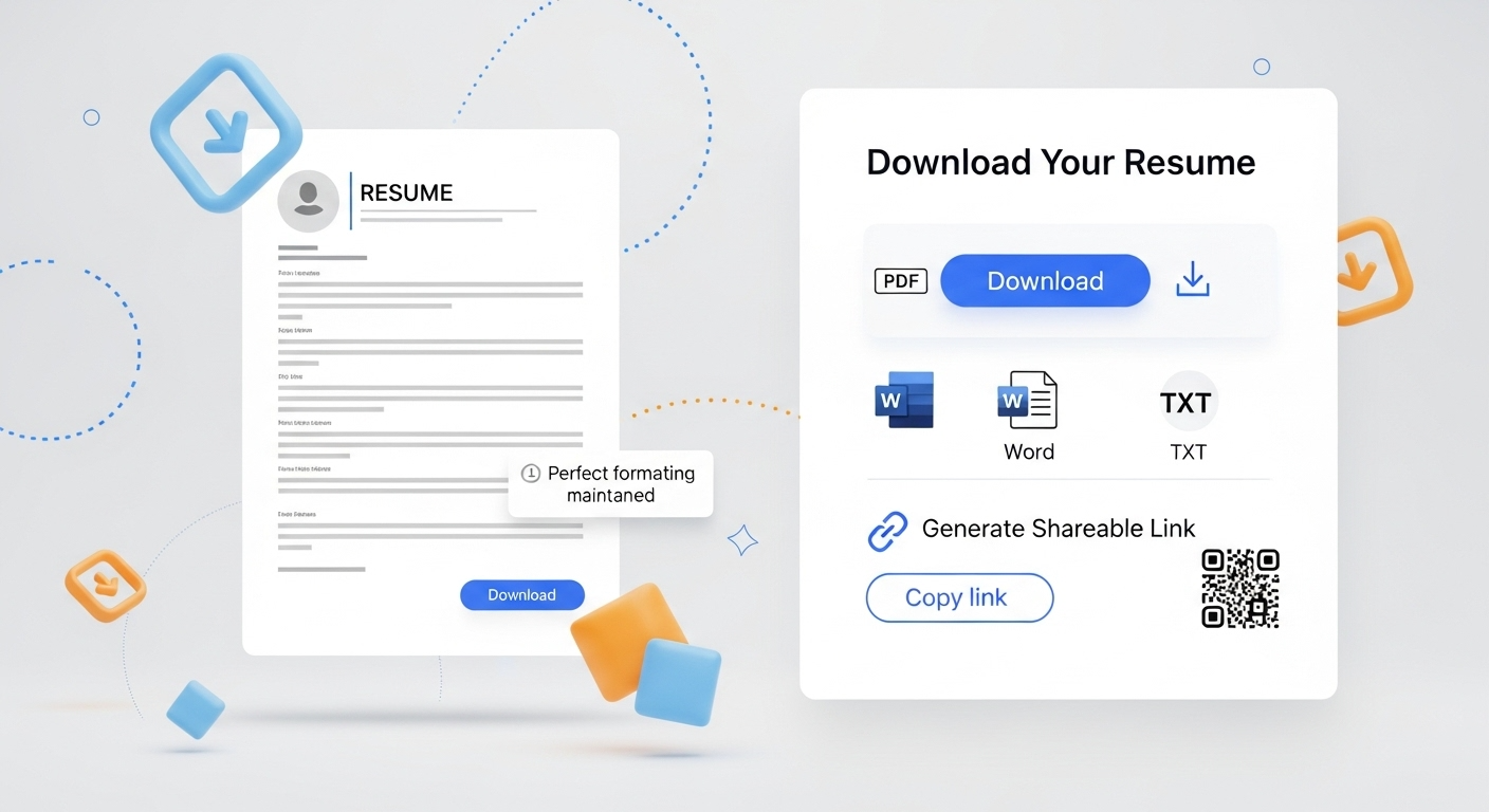 Download resume in multiple formats
