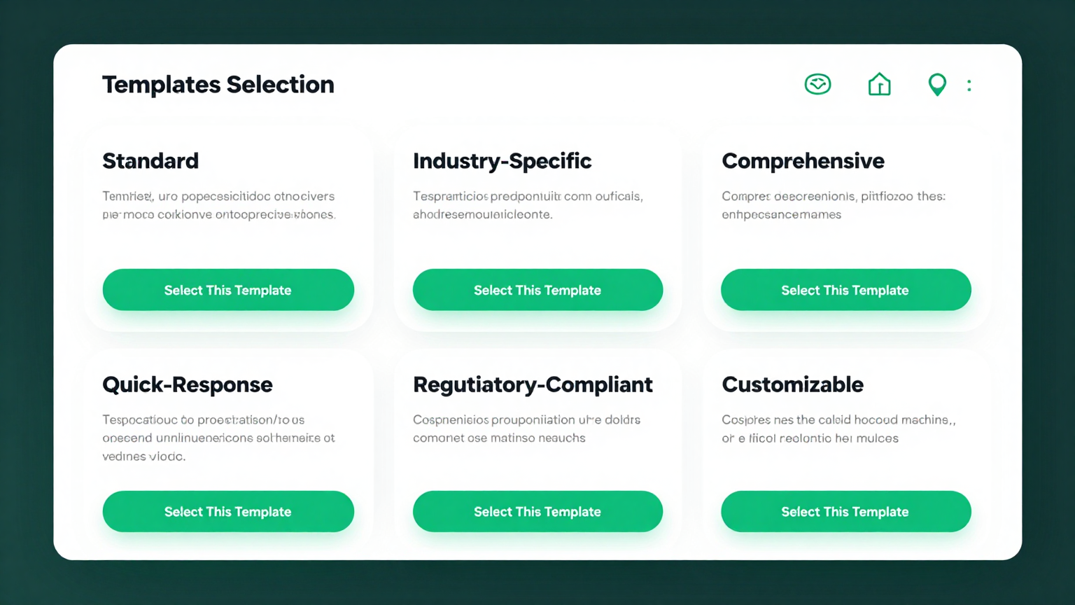Template Selection Feature