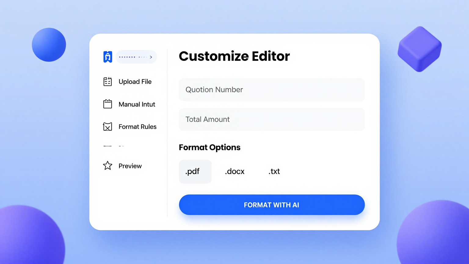 Quote editor showing customizable roofing line items and costs