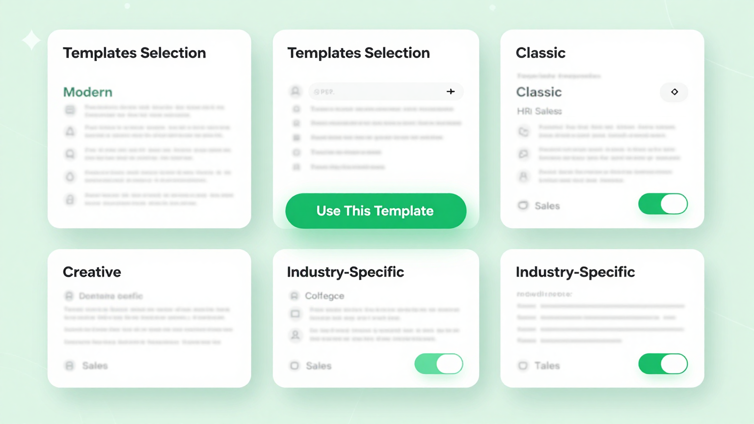 Template Selection Feature