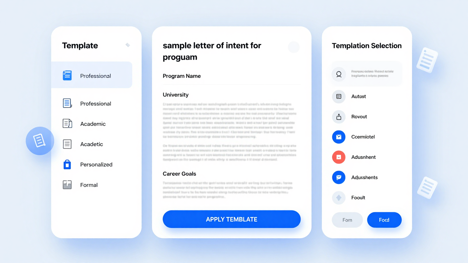Template Selection Feature