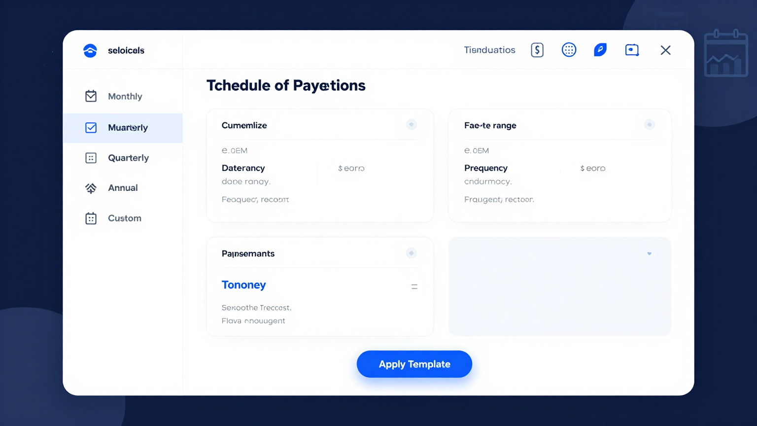 Template gallery showing various payment schedule formats