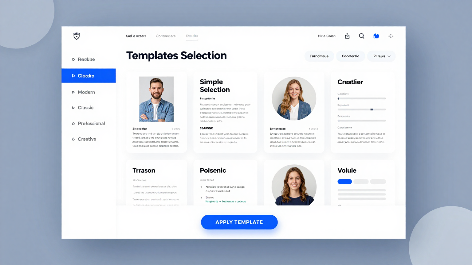 Template Selection Feature