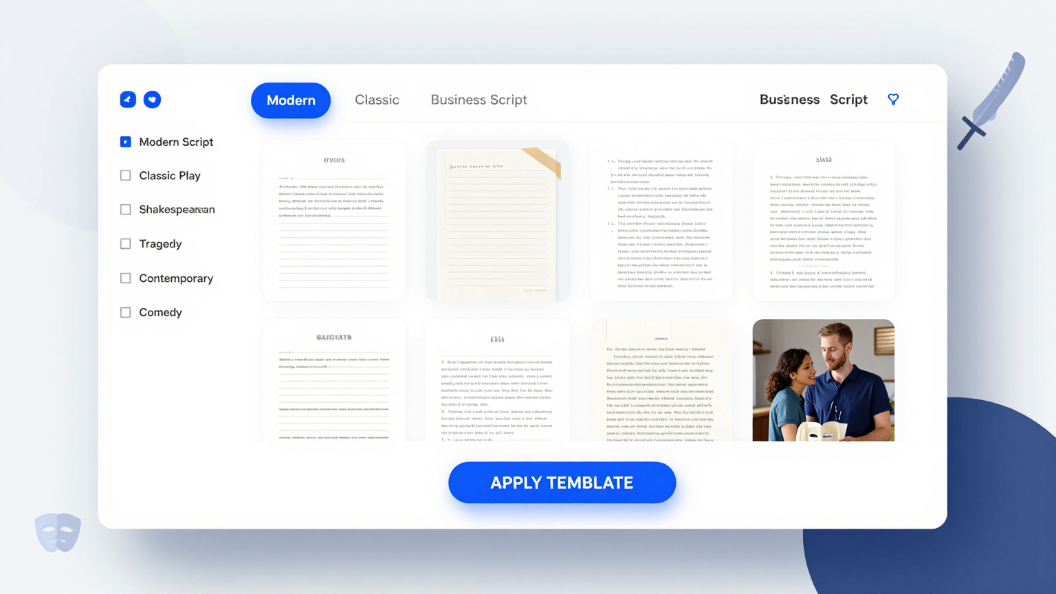 Template Selection Feature