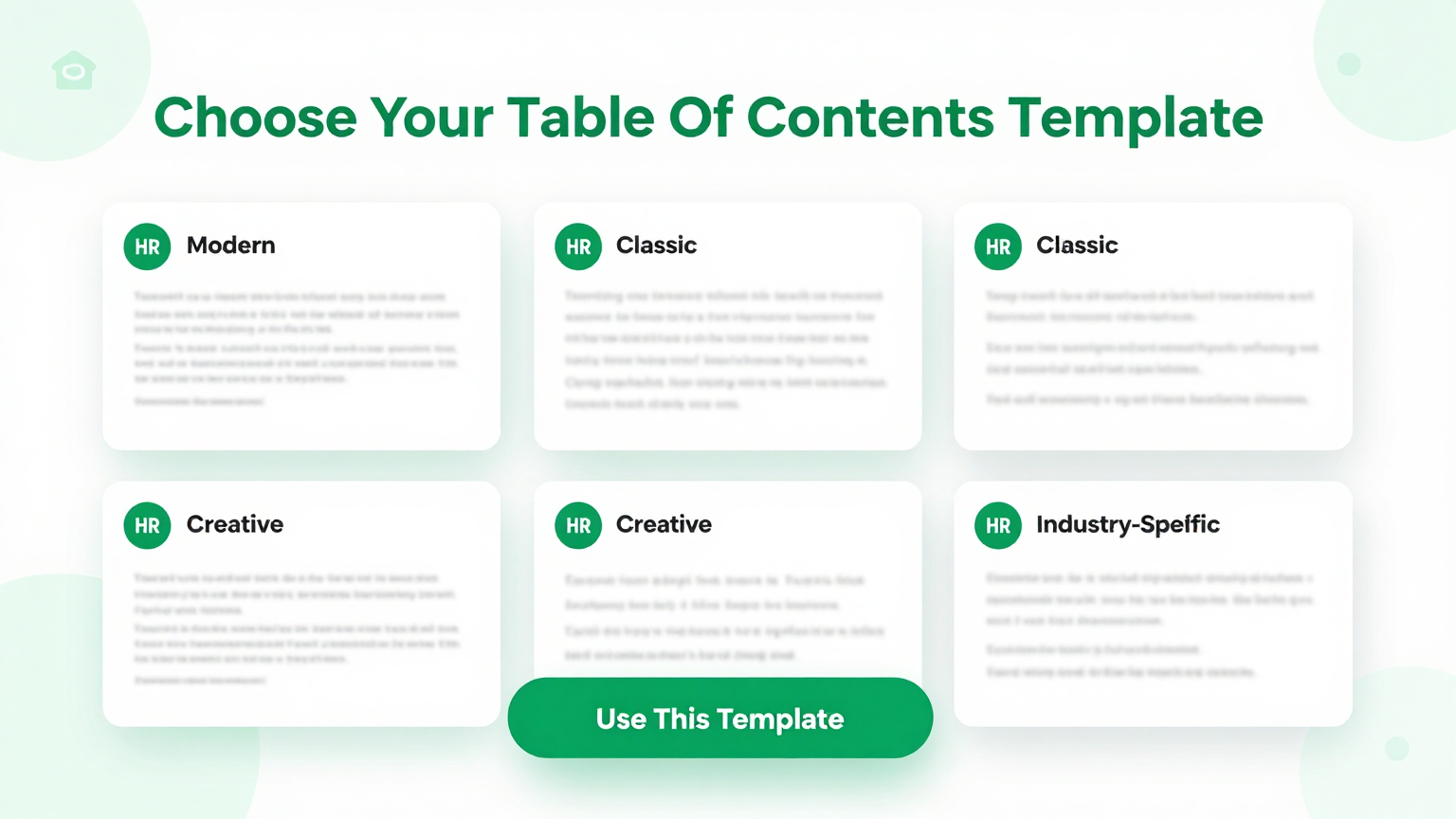 Template Selection Feature