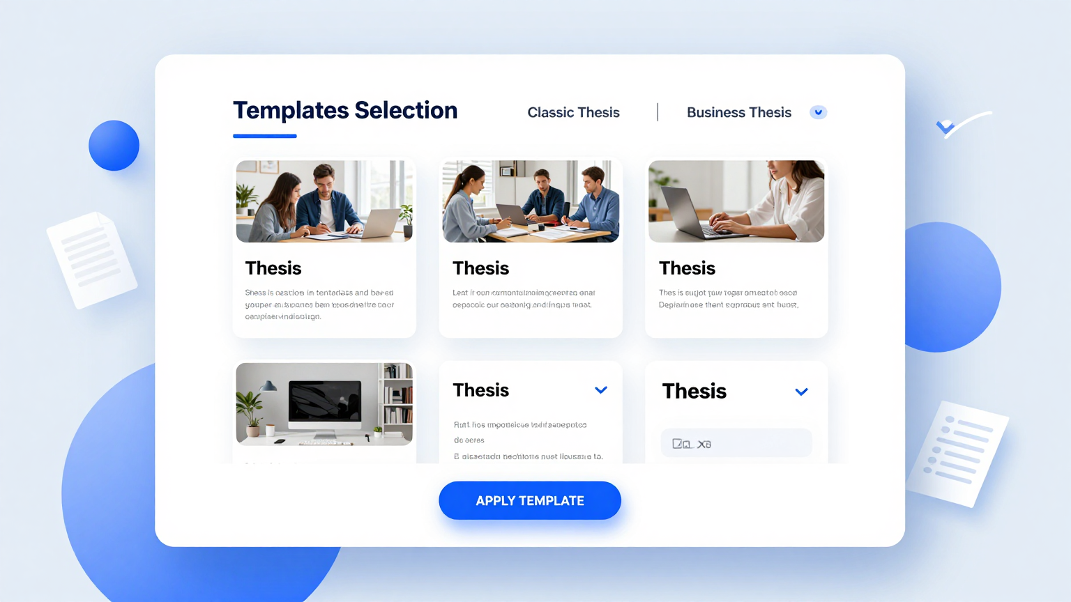 Template Selection Feature