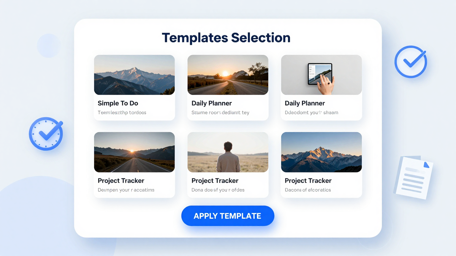 Template Selection Feature