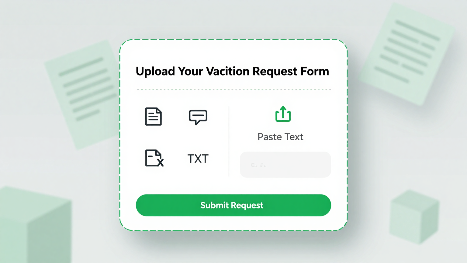 Employee information input form for vacation request