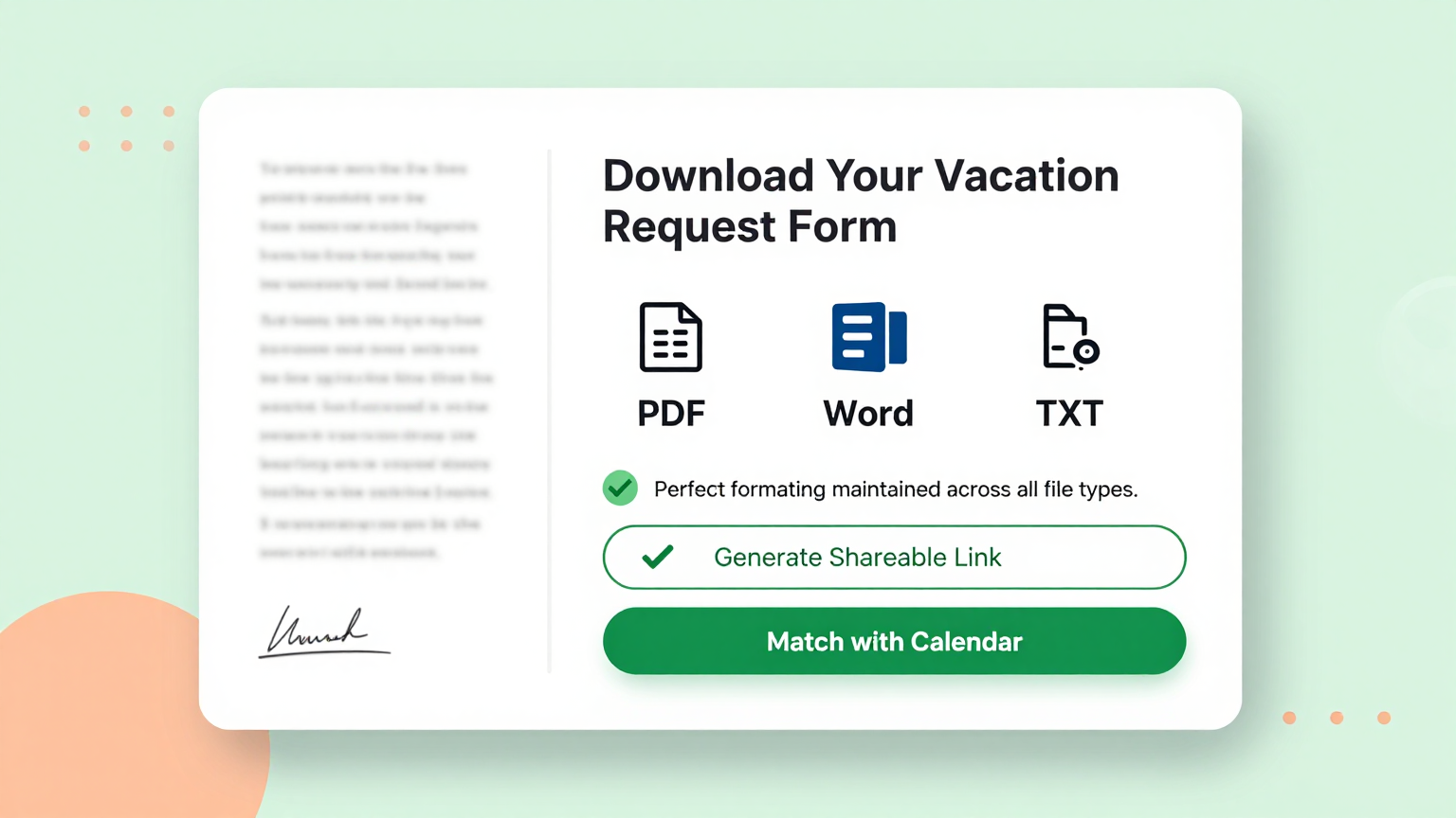 Download options for vacation request forms