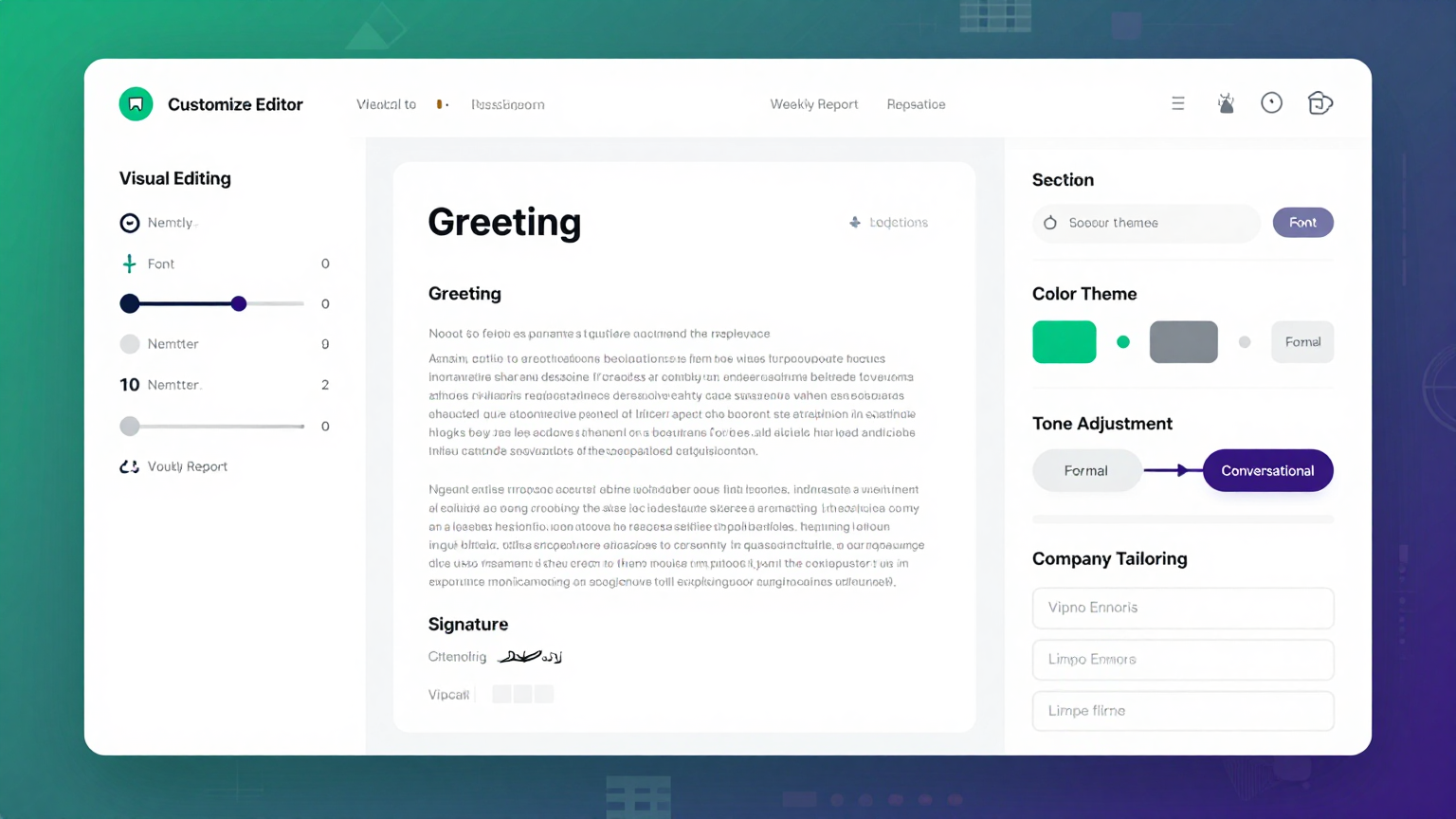 Online Editor Feature